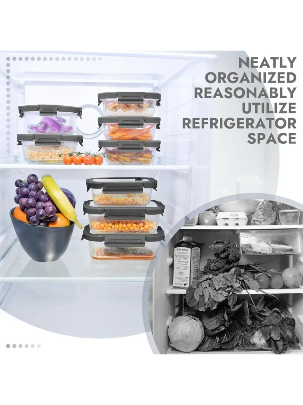 10-Pack Airtight Glass Storage Containers, Oven-Safe, BPA-Free, Leak-Proof